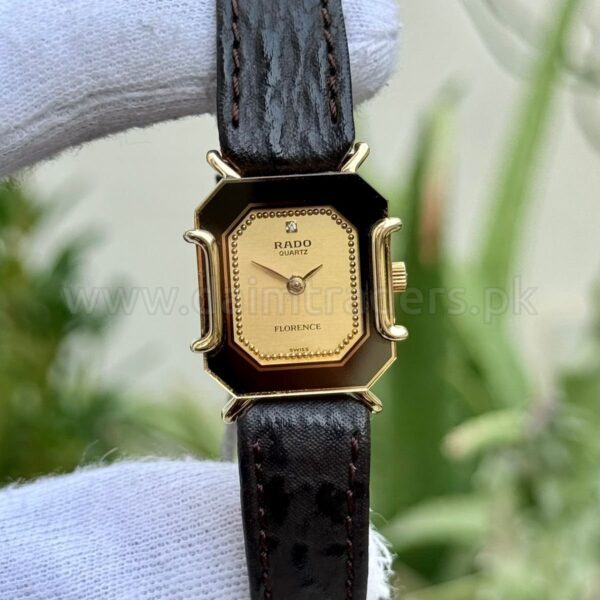 RADO Florence 164.3408.2 Gold Dial Gold-Tone Vintage Quartz Swiss Ladies