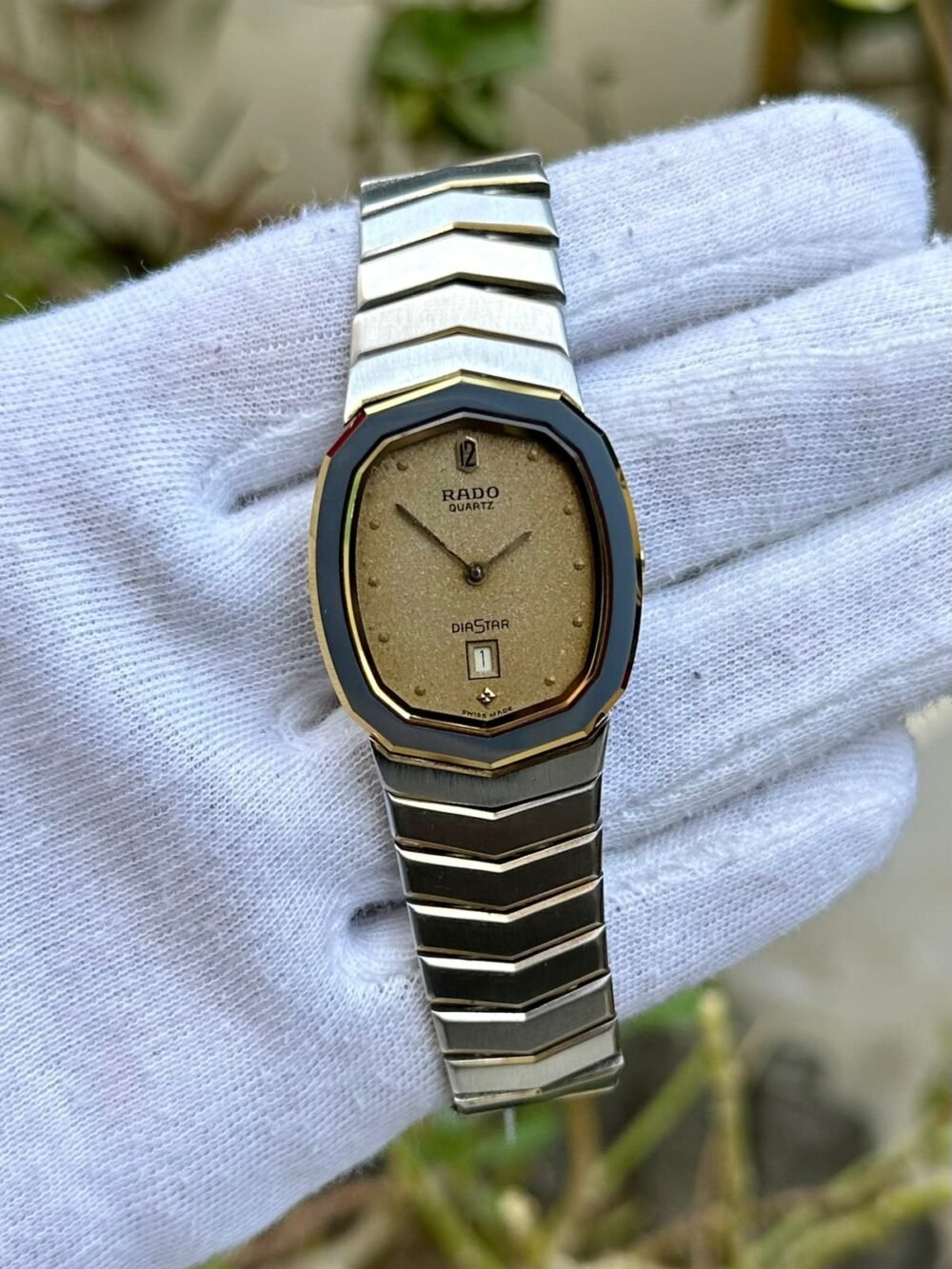RADO DiaStar 160.0216.3 Champagne Textured Dial Two-Tone 30x34mm Quartz Swiss Mens