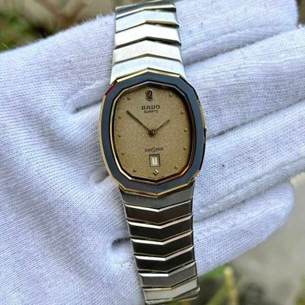 RADO DiaStar 160.0216.3 Champagne Textured Dial Two-Tone 30x34mm Quartz Swiss Mens