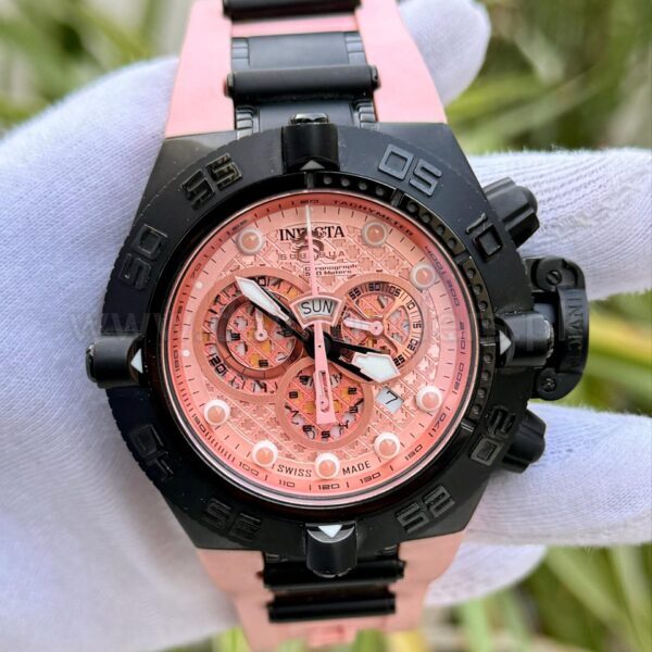 INVICTA Subaqua Noma IV 11812 Pink Dial Chronograph Black 50mm Quartz Swiss Mens