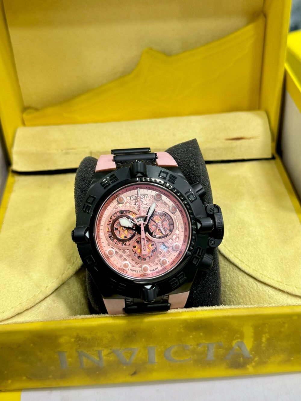 INVICTA Subaqua Noma IV 11812 Pink Dial Chronograph Black 50mm Quartz Swiss Mens – photo 4
