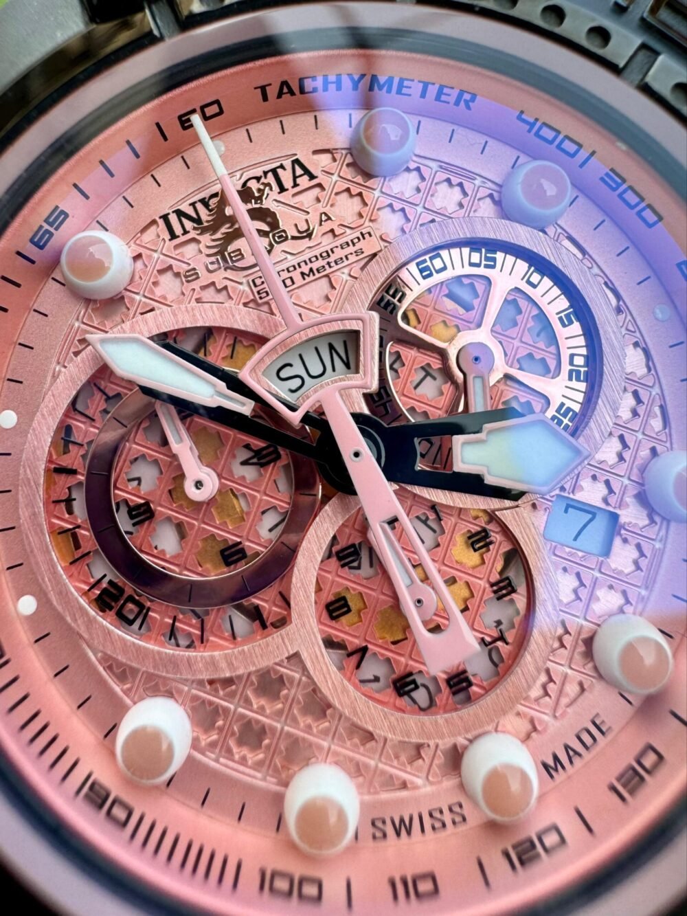 INVICTA Subaqua Noma IV 11812 Pink Dial Chronograph Black 50mm Quartz Swiss Mens – photo 2