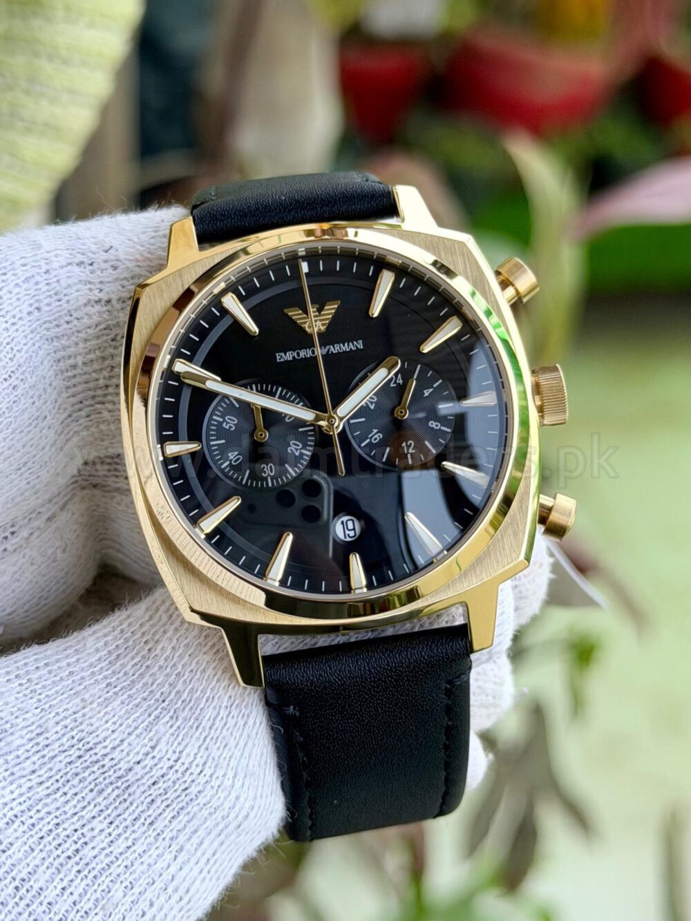 Emporio Armani Ruggero Chronograph AR11690 Black Dial Gold-Tone 40mm Quartz Mens