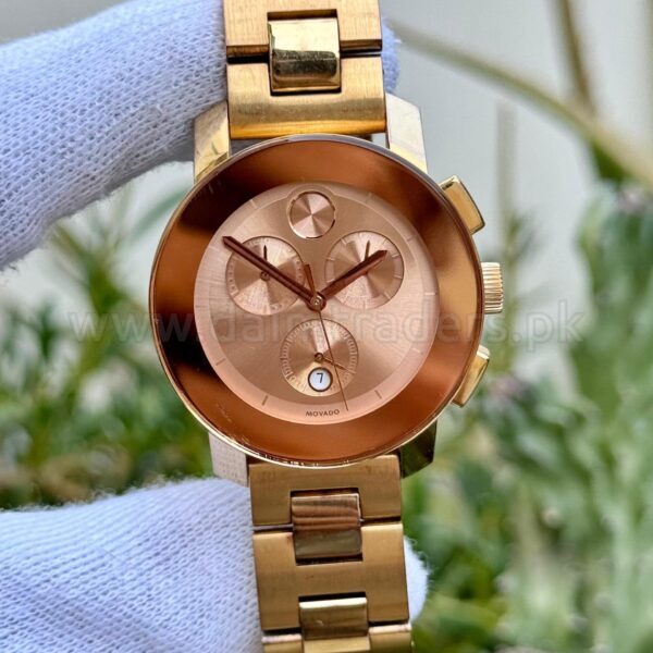 MOVADO Bold Chronograph 3600077 Rose Gold Dial Rose Gold-Tone Quartz Swiss Mens