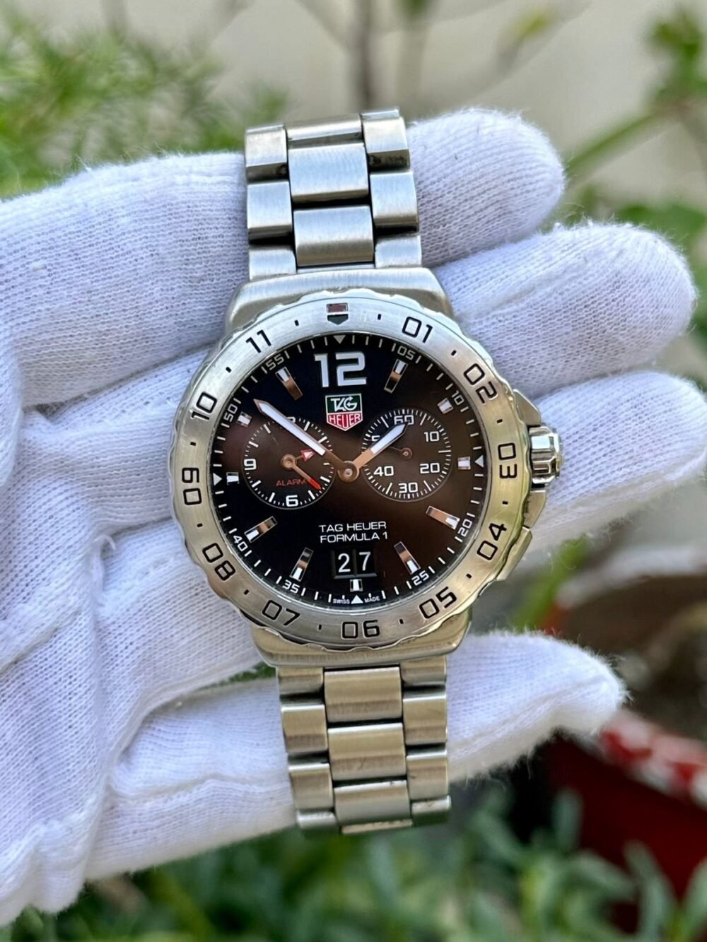 TAG Heuer Formula 1 Grande Date Alarm WAU111A Black Dial 42mm Quartz Swiss Mens