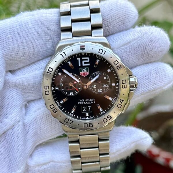 TAG Heuer Formula 1 Grande Date Alarm WAU111A Black Dial 42mm Quartz Swiss Mens