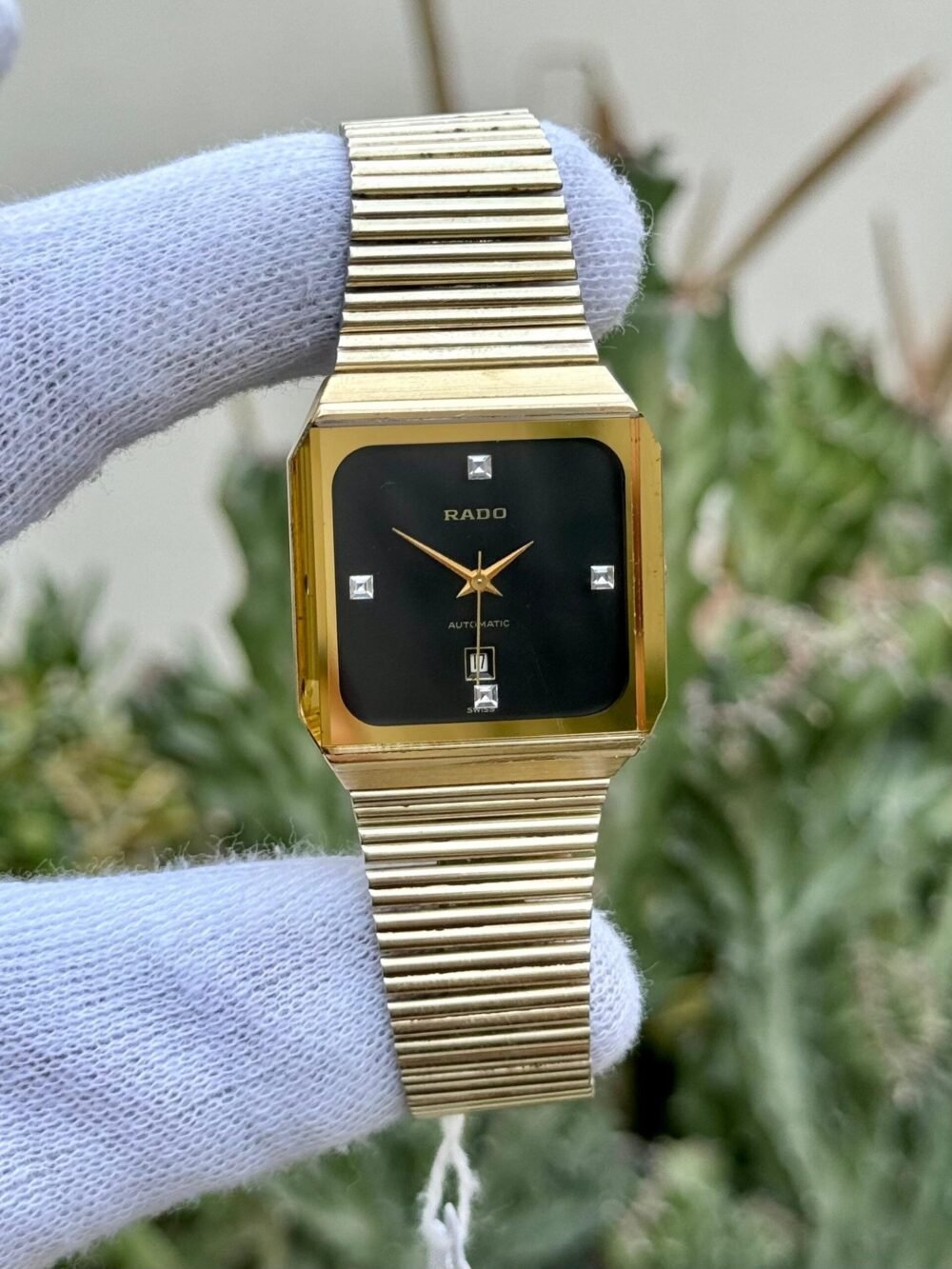 RADO 561.3230.2 Black Diamond Dial Gold-Tone 36x36mm Automatic Swiss Mens