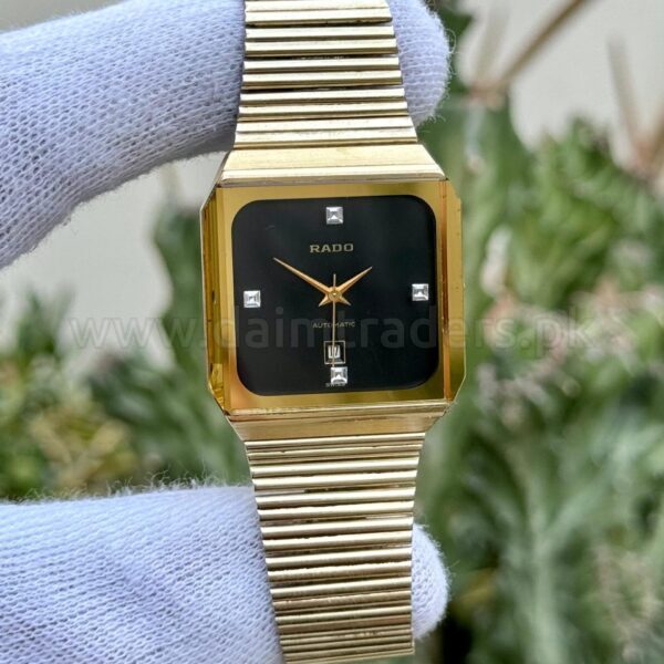 RADO 561.3230.2 Black Diamond Dial Gold-Tone Automatic Swiss Mens