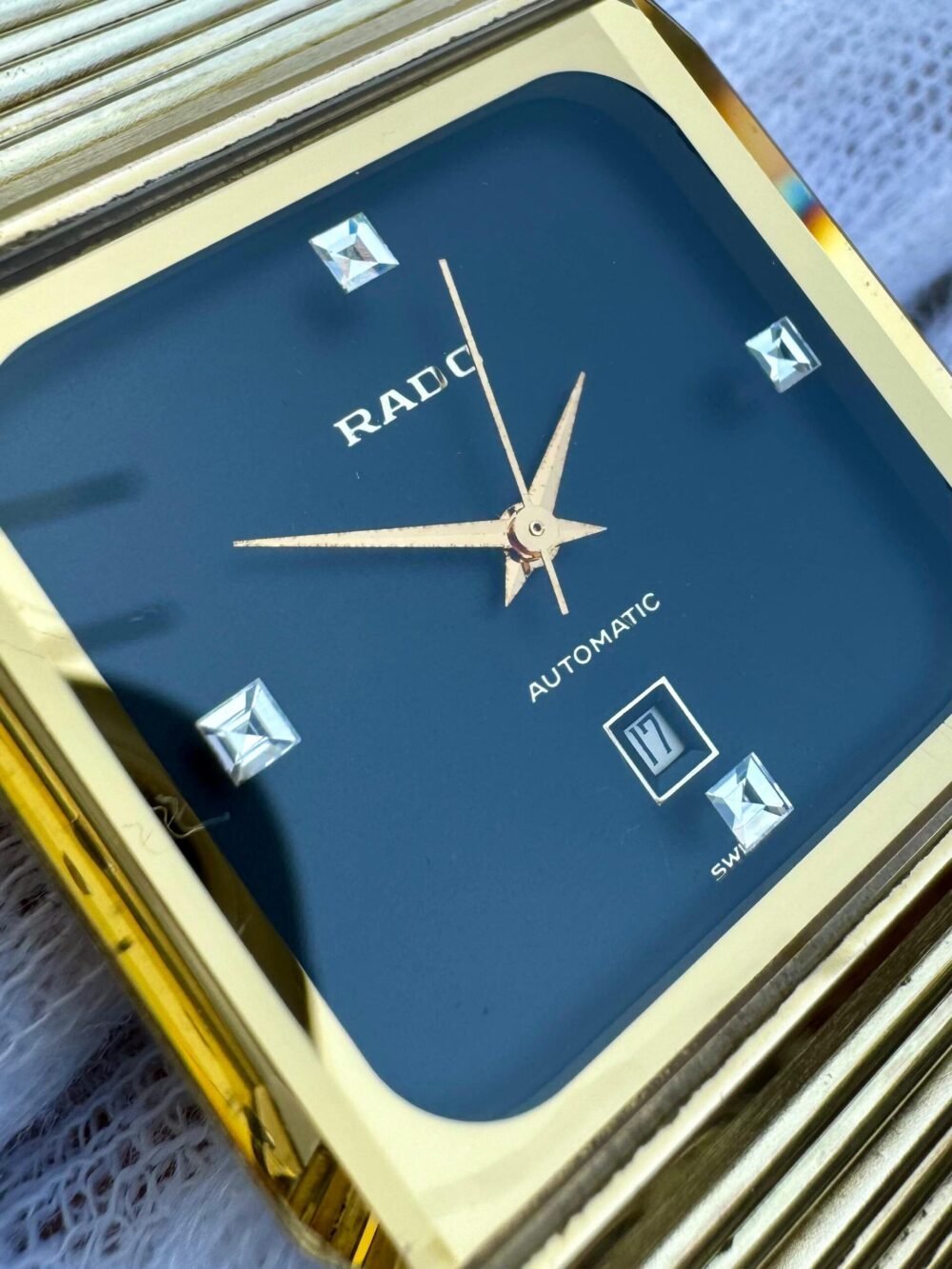 RADO 561.3230.2 Black Diamond Dial Gold-Tone 36x36mm Automatic Swiss Mens – photo 2