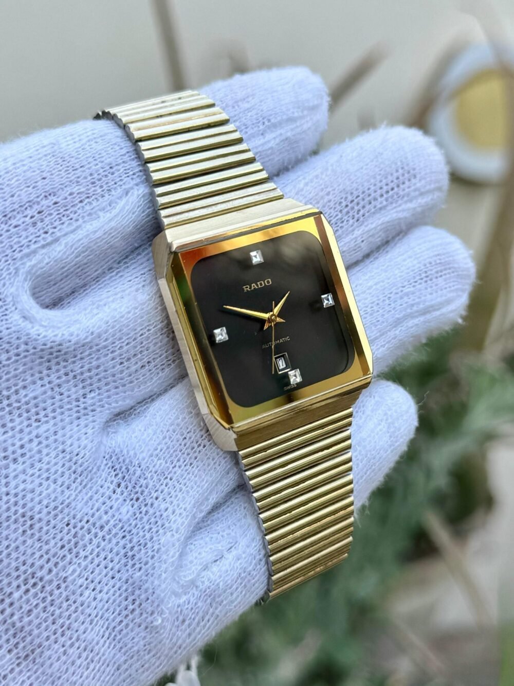 RADO 561.3230.2 Black Diamond Dial Gold-Tone 36x36mm Automatic Swiss Mens – photo 3