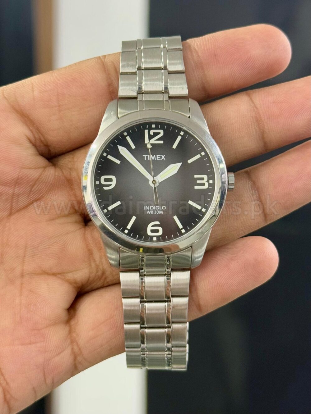TIMEX Indiglo T2N634 Black Gradient Dial Steel 38mm Quartz Mens – photo 2