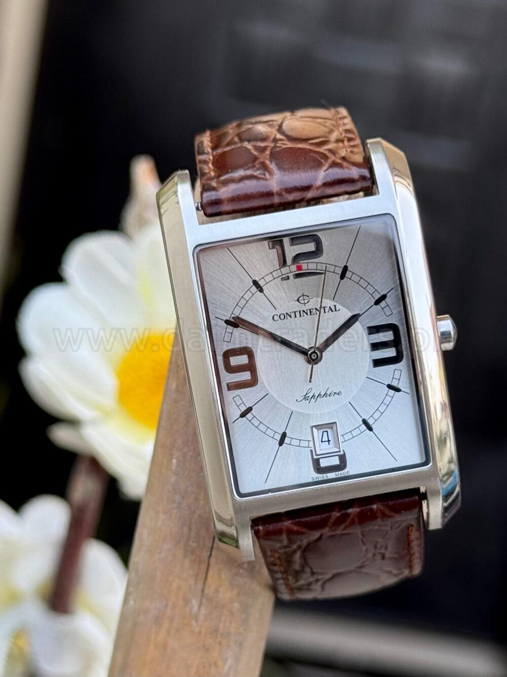 Continental 4121 Silver Dial Rectangular Sapphire Quartz Swiss Mens – photo 3