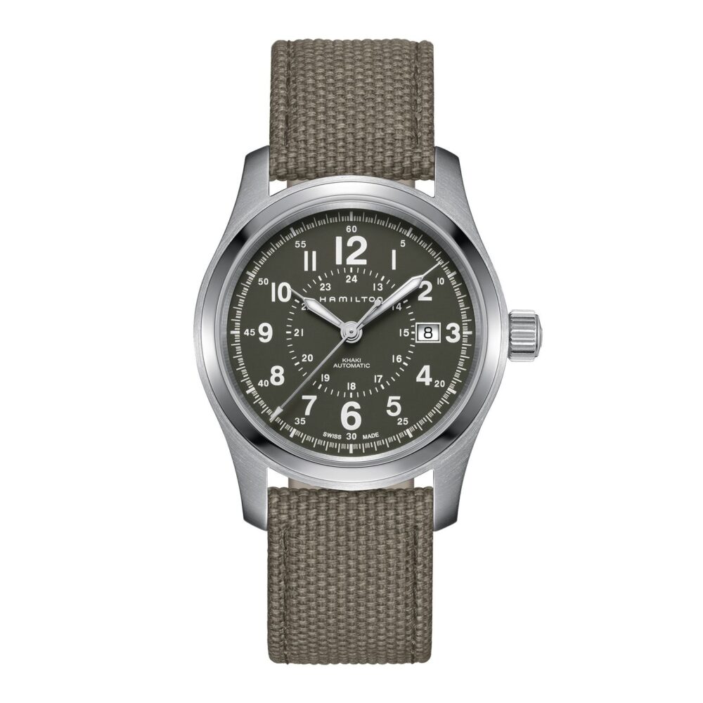 HAMILTON Khaki Field H70605963 Green Swiss Mens