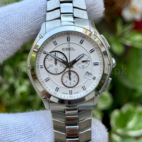 EBEL Classic Sport Chronograph 1216043 E9503Q51 White Dial 42mm Quartz Swiss Mens