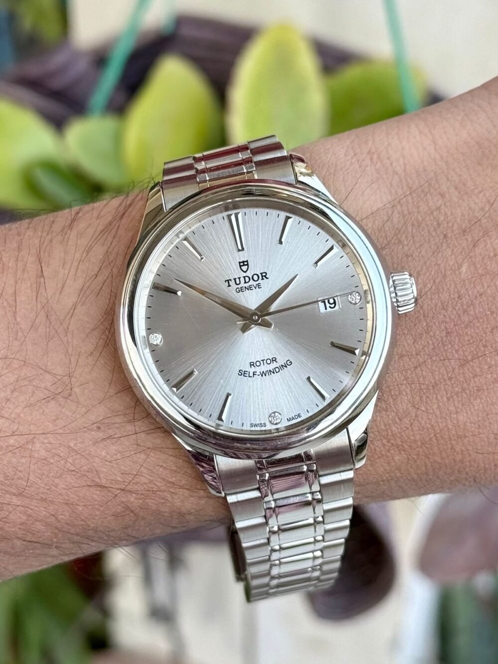 TUDOR Style M12500-0003 Silver Diamond Dial 38mm Automatic Swiss Mens – photo 3