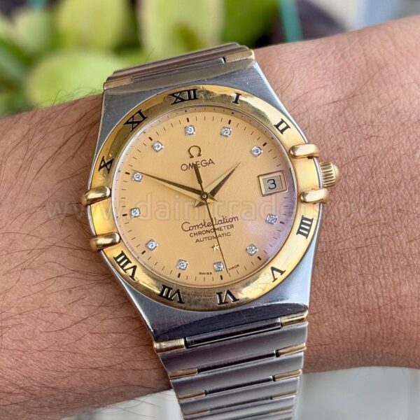 OMEGA Constellation 1202.15.00 Champagne Diamond Dial Gold/Steel Automatic Swiss Mens