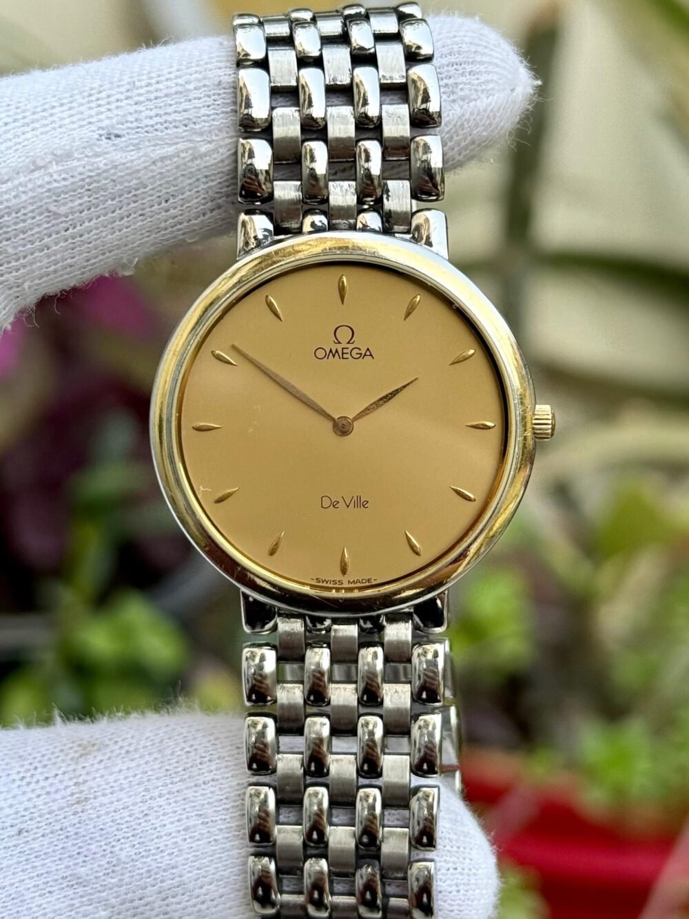 OMEGA DeVille Gold/Steel 196.2432 Quartz Swiss Mens