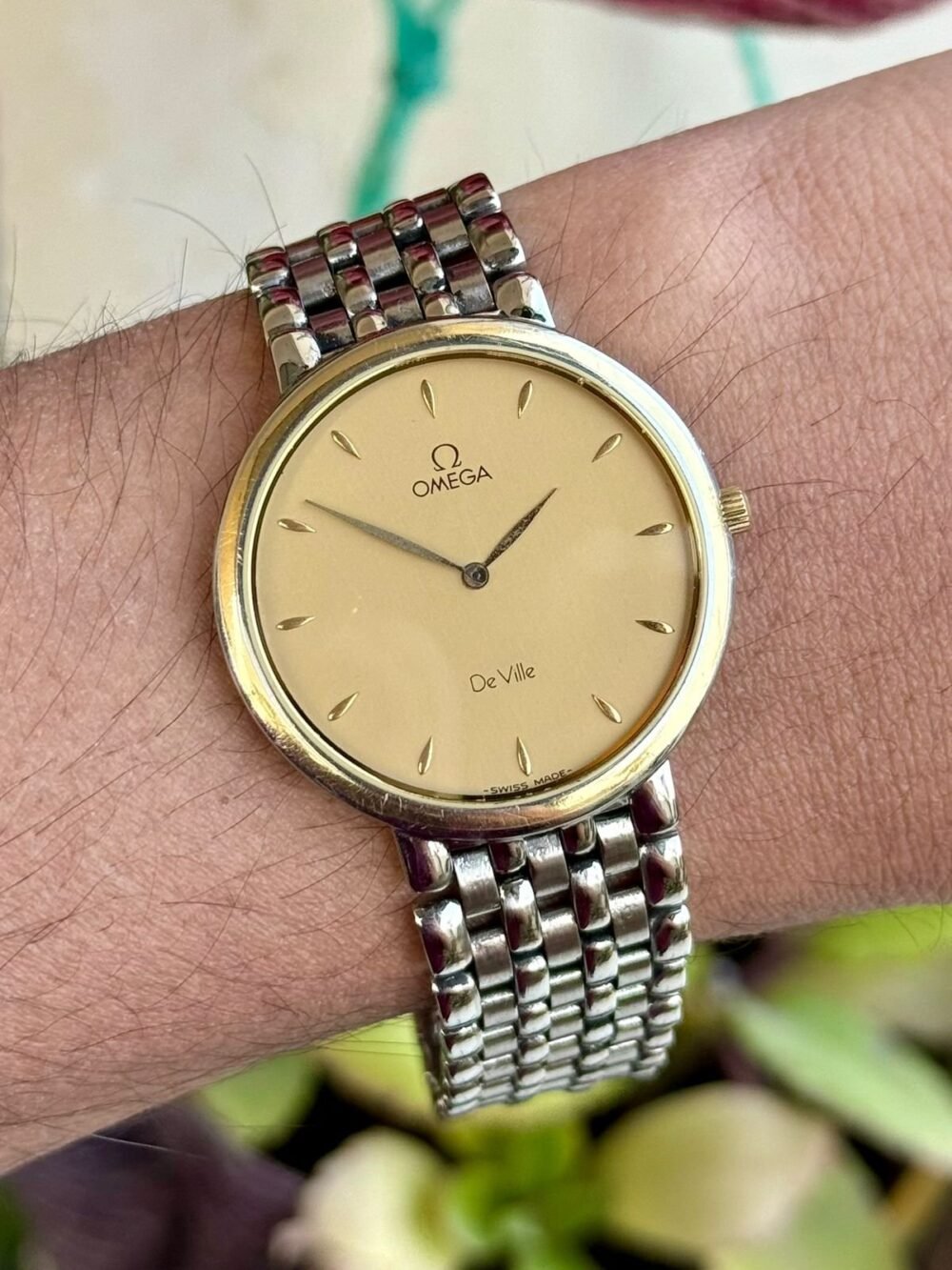 OMEGA DeVille Gold/Steel 196.2432 Quartz Swiss Mens – photo 2