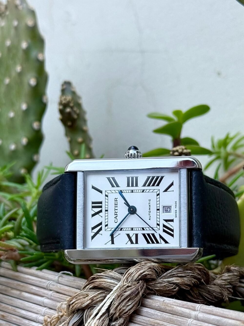 CARTIER Tank Solo XL 3800 W5200027 Silver Dial Leather Automatic Swiss Mens – photo 3