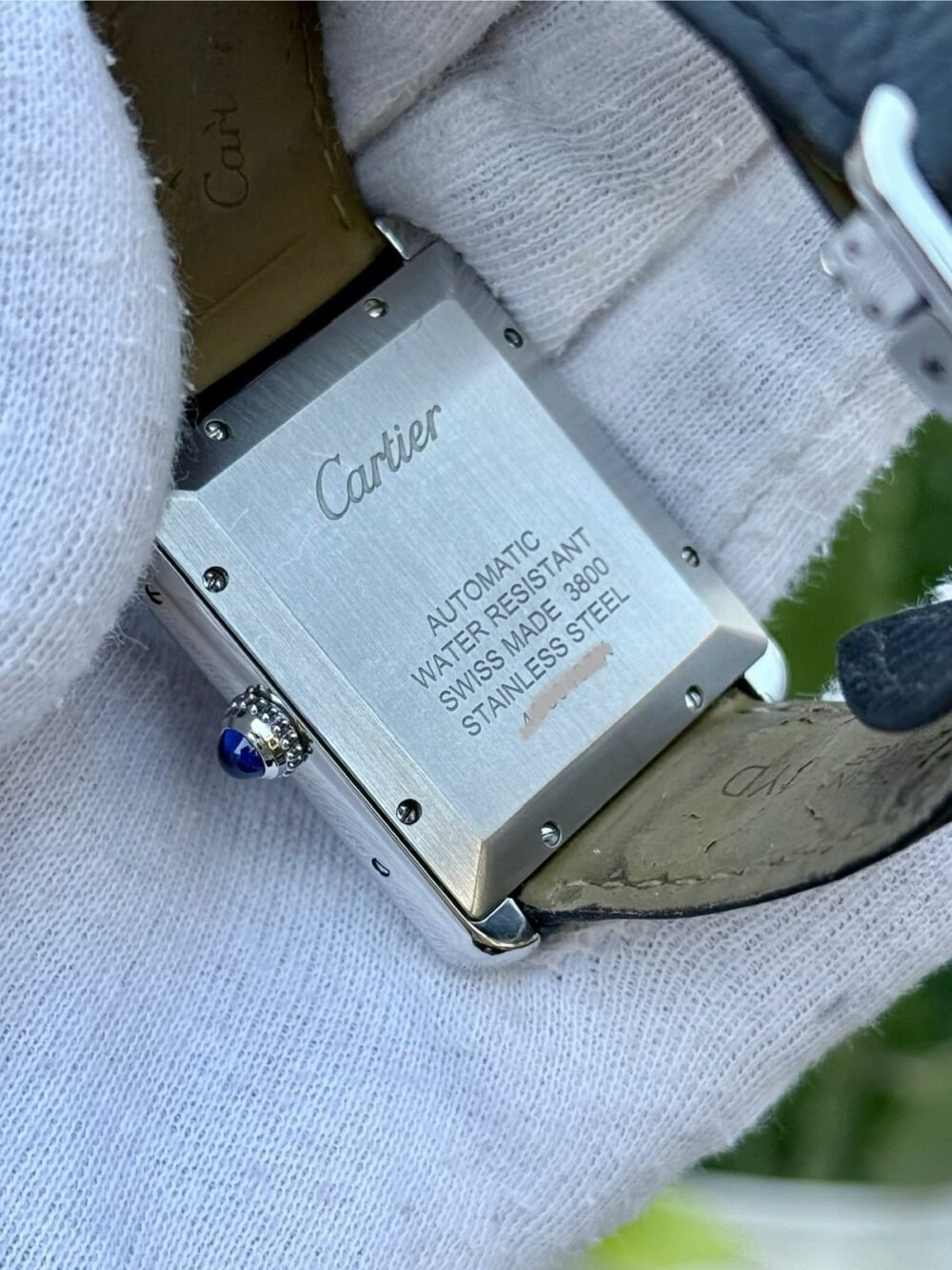 CARTIER Tank Solo XL 3800 W5200027 Silver Dial Leather Automatic Swiss Mens – photo 4