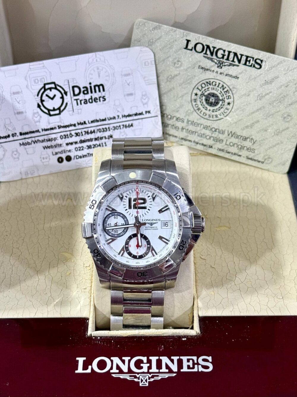 LONGINES HydroConquest Chronograph L3.651.4.16.6 White Dial 41mm Automatic Swiss Mens – photo 4