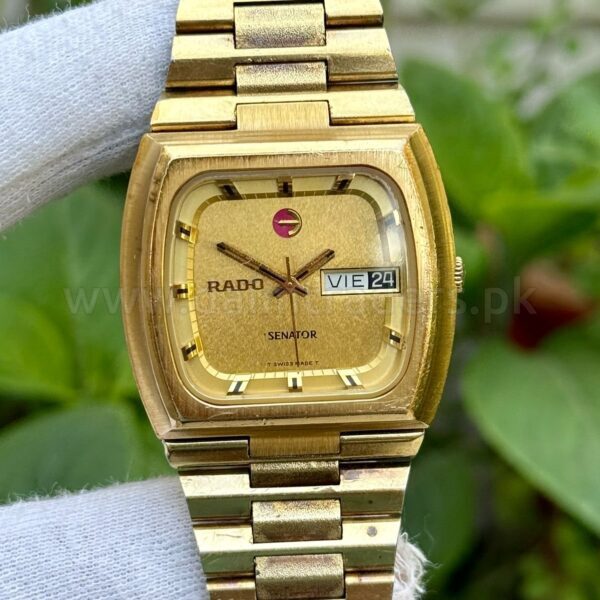 RADO Senator Gold Dial Day-Date Gold Micron Vintage Automatic Swiss Mens