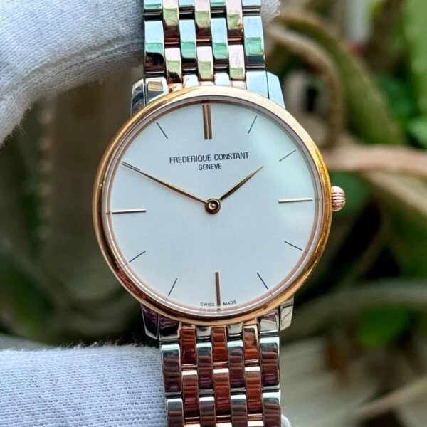 Frederique Constant Slimline 200V5S32B White Dial Two-Tone 38mm Quartz Swiss Mens