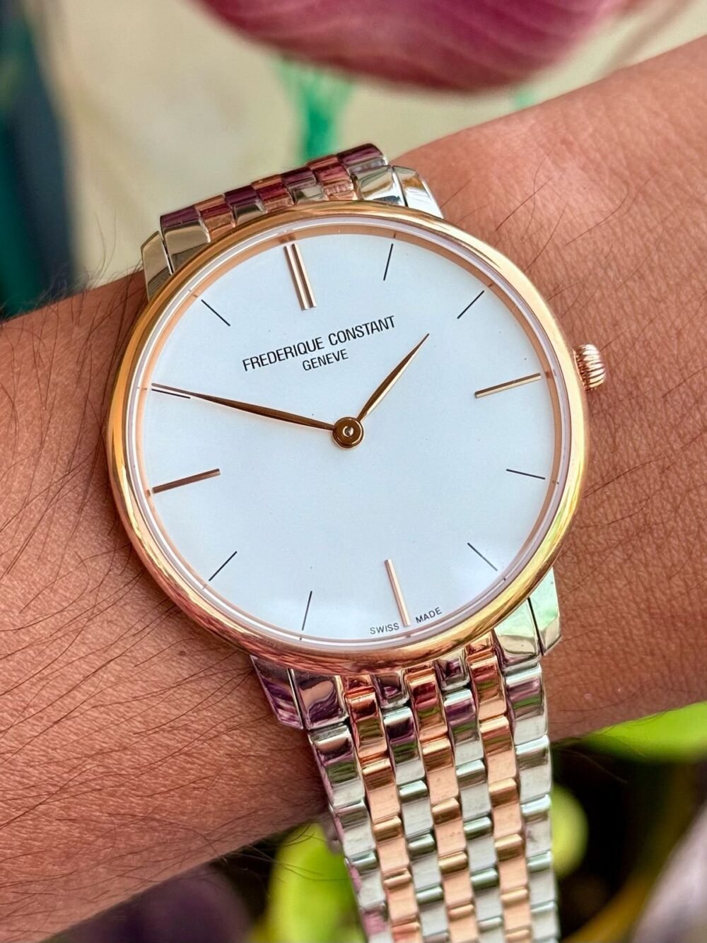 Frederique Constant Slimline 200V5S32B White Dial Two-Tone 38mm Quartz Swiss Mens – photo 2