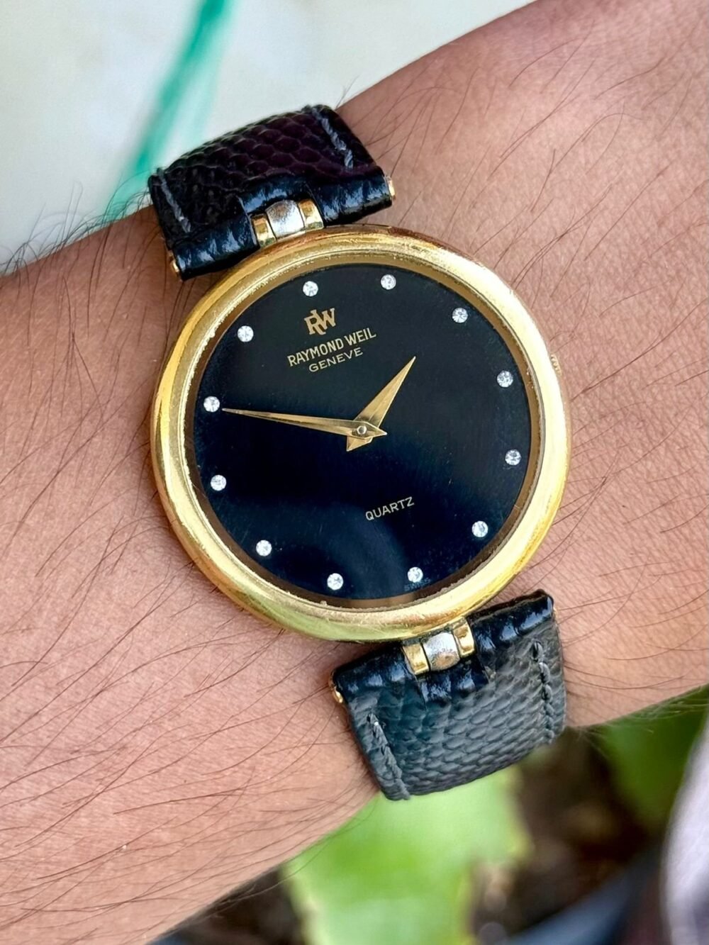 Raymond Weil 3703 Black Dial 18k Gold Plated 34mm Quartz Swiss Mens – photo 2