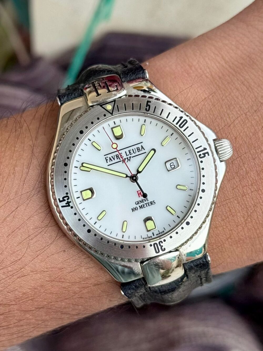 Favre-Leuba Favre Leuba 100m 1737 Quartz Swiss Mens – photo 2