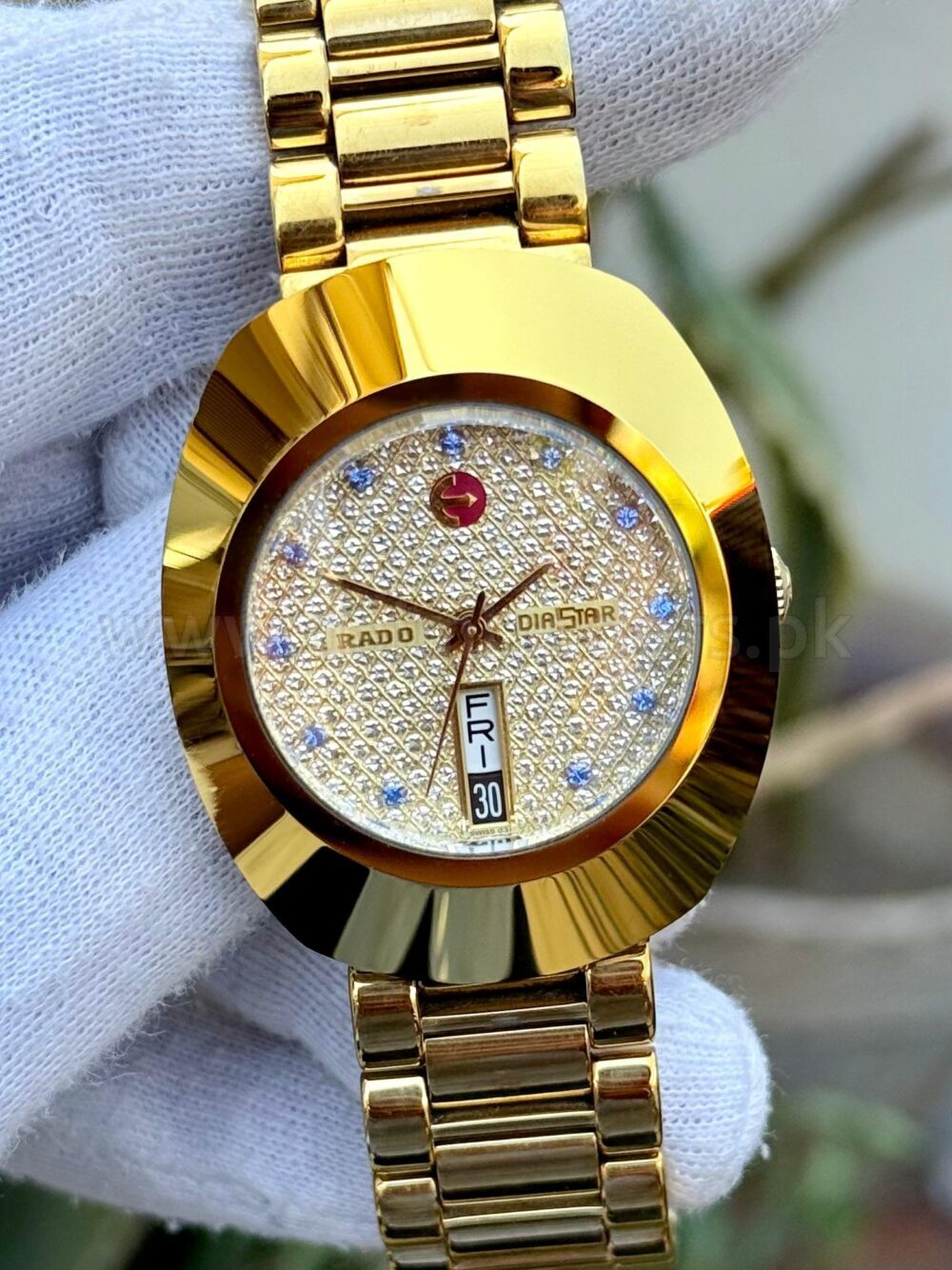 RADO DiaStar Original 031 Neelam R12413314 Gold-Tone Day-Date Automatic Swiss Mens