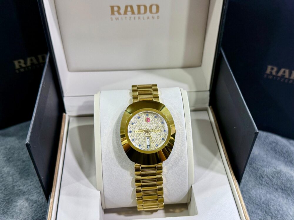 RADO DiaStar Original 031 Neelam R12413314 Gold-Tone Day-Date Automatic Swiss Mens – photo 4
