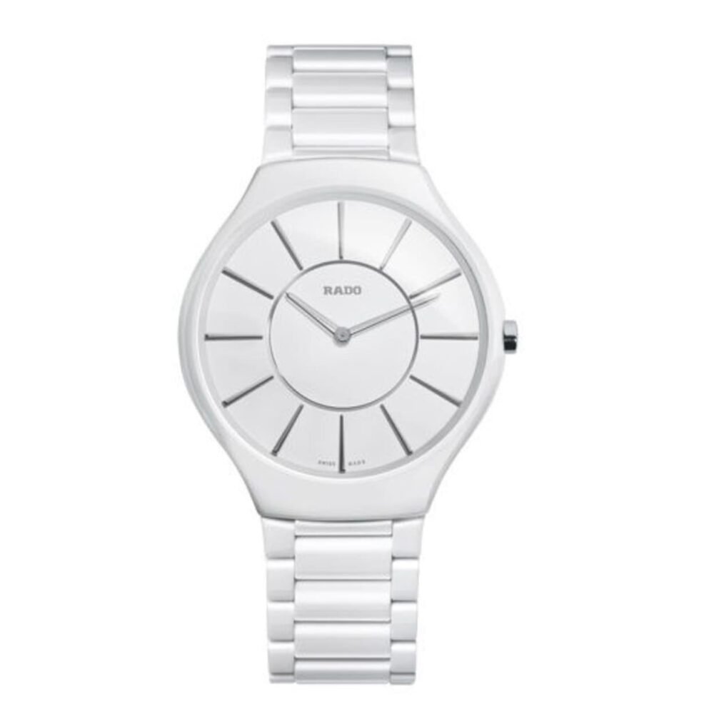 RADO True Thinline R27957112 White Dial White Ceramic 39mm Quartz Swiss Mens