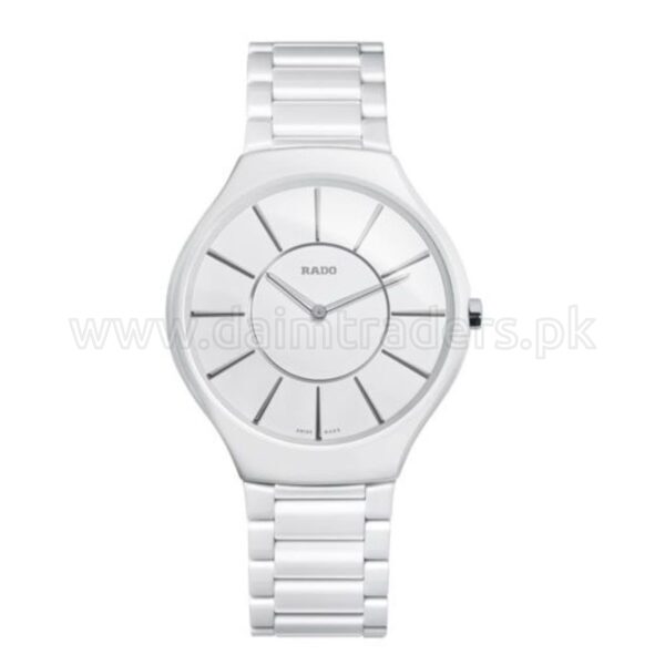 RADO True Thinline R27957112 White Dial White Ceramic Quartz Swiss Mens