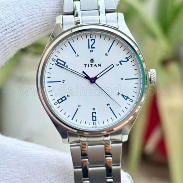 TITAN Neo 1802SM01 White Dial Steel 42mm Quartz Mens