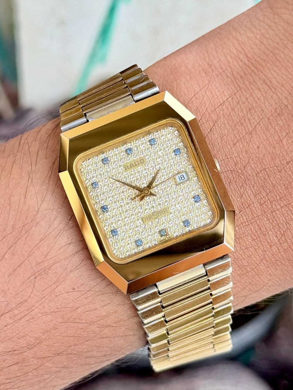 RADO DiaStar 031 129.0293.3 Champagne Chips Dial Gold-Tone Quartz Swiss Mens – photo 2