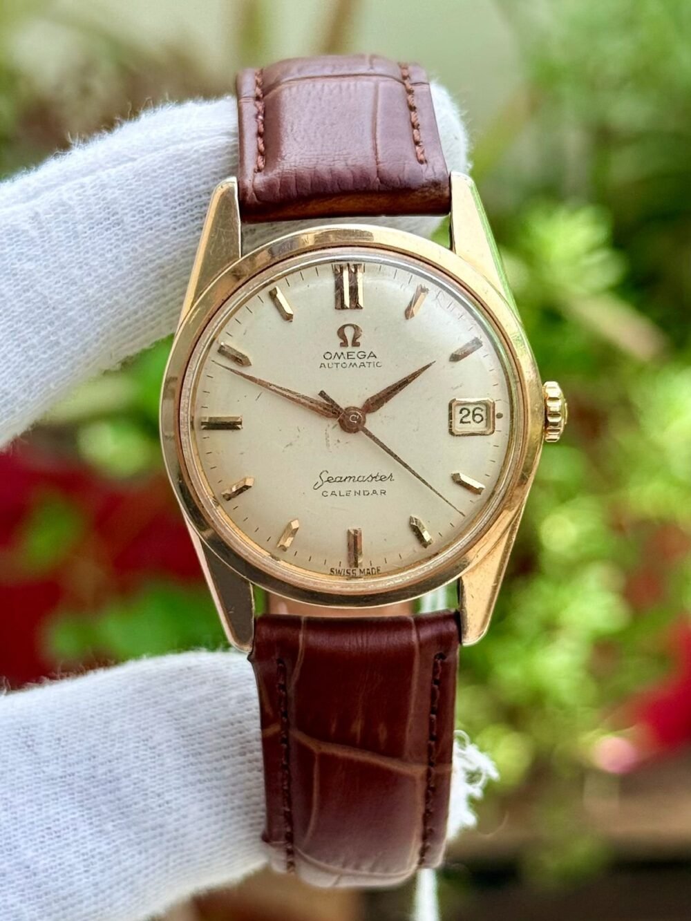 OMEGA Seamaster Calendar 14701-1SC Silver Dial Rose Gold Plated 35mm Vintage Automatic Swiss Mens – photo 3