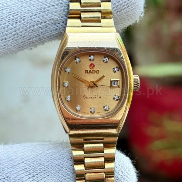 RADO Shangri-La Champagne Diamond Dial Gold Plated Automatic Swiss Ladies