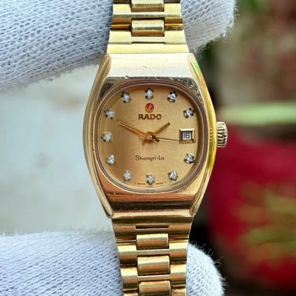 RADO Shangri-La Champagne Diamond Dial Gold Plated Automatic Swiss Ladies