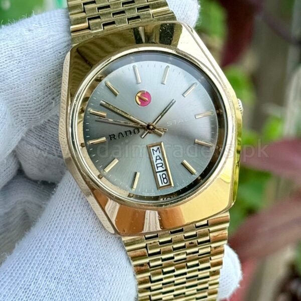 RADO Stag 603.3179.2 Grey Dial Day-Date Gold Plated 38mm Vintage Automatic Swiss Mens