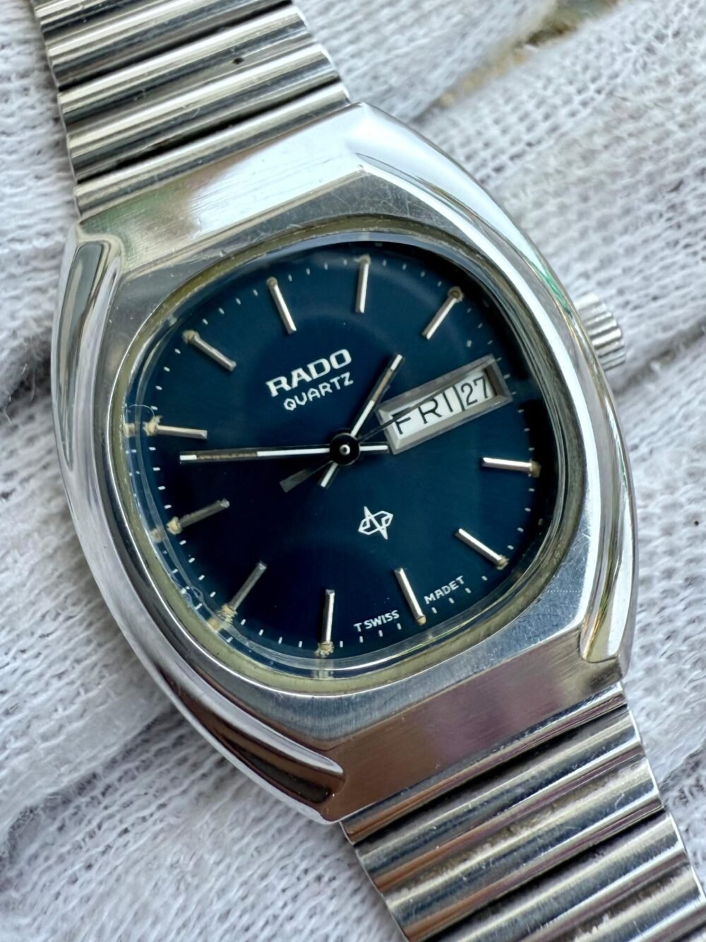 RADO 722.3089.4 Blue Dial Day-Date Steel 28mm Vintage Quartz Swiss Ladies – photo 2