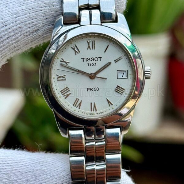 TISSOT PR50 White Roman Dial Steel 36mm Quartz Swiss Mens