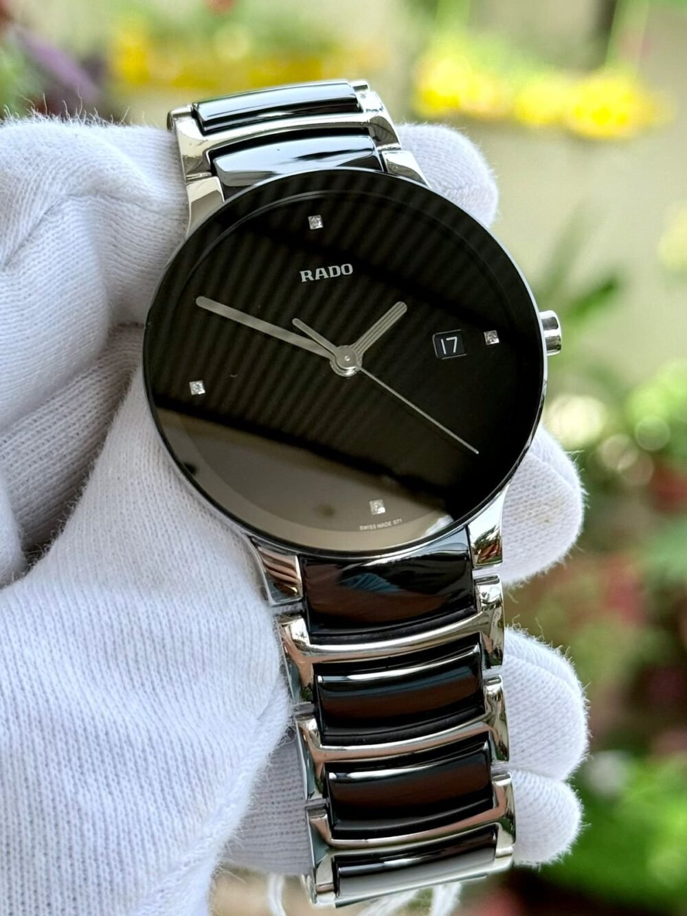 RADO Centrix R30934712 Black Diamond Dial 38mm Quartz Swiss Mens