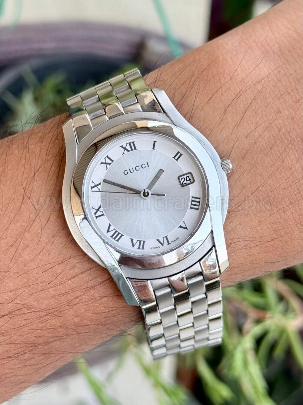 GUCCI 5500M Silver Roman Dial Steel 36mm Quartz Swiss Mens – photo 2