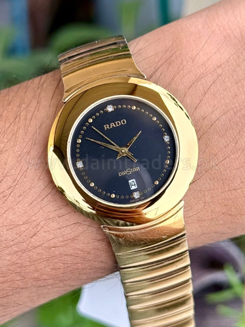 RADO DiaStar 129.6286.3 Black Diamond Dial Gold-Tone 36mm Quartz Swiss Mens – photo 2
