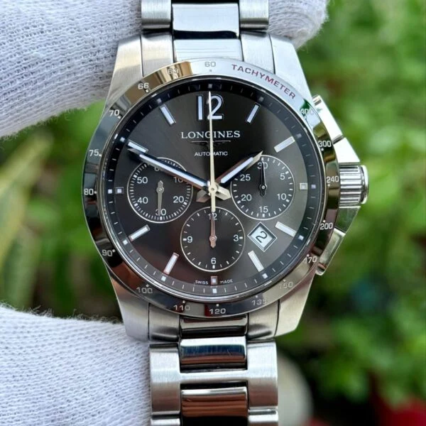 LONGINES Conquest Ceramic Chronograph L2.744.4 Grey Dial 41mm Automatic Swiss Mens