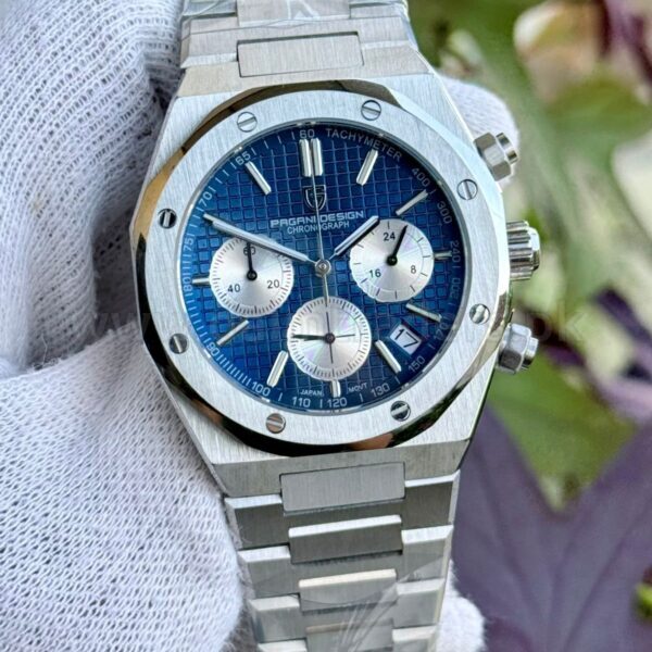 Pagani Design Chronograph PD1707 Blue Dial Steel 40mm Quartz Mens