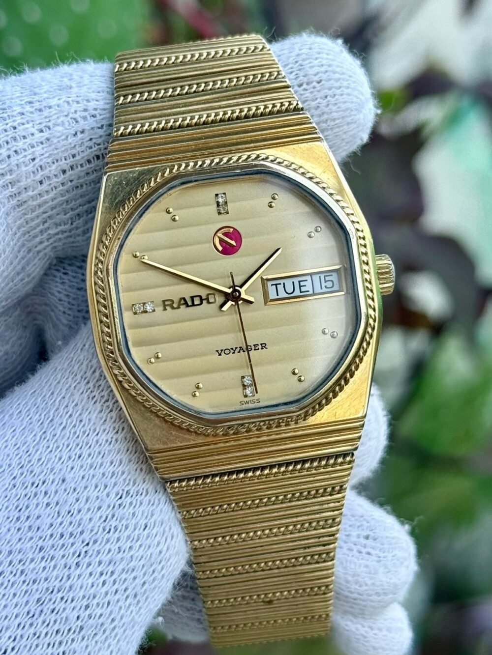 RADO Voyager 636.3457.2 Champagne Dial Day-Date Gold Plated 36mm Automatic Swiss Mens
