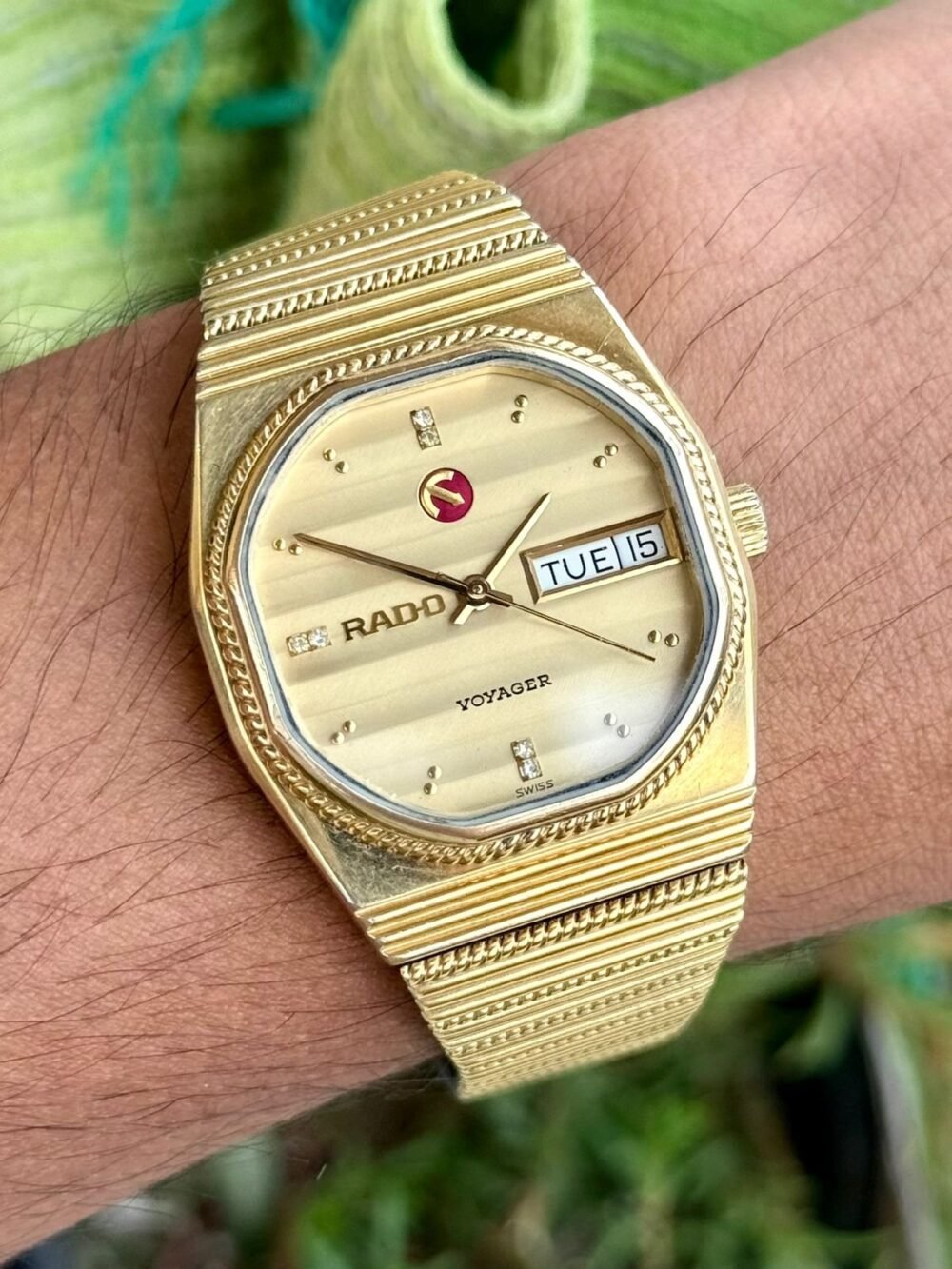 RADO Voyager 636.3457.2 Champagne Dial Day-Date Gold Plated 36mm Automatic Swiss Mens – photo 2