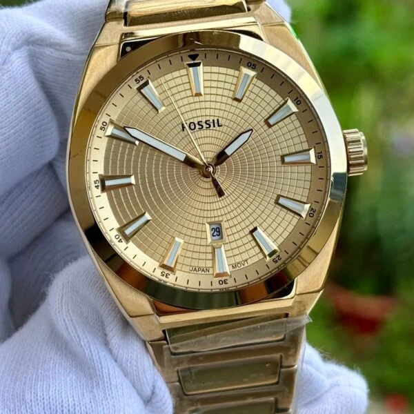 FOSSIL Everett FS5965 Gold Dial Gold-Tone 42mm Quartz Mens